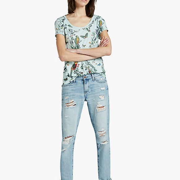 Lucky Brand Mint Short-Sleeve Parrot Print Tee - Picture 2 of 3